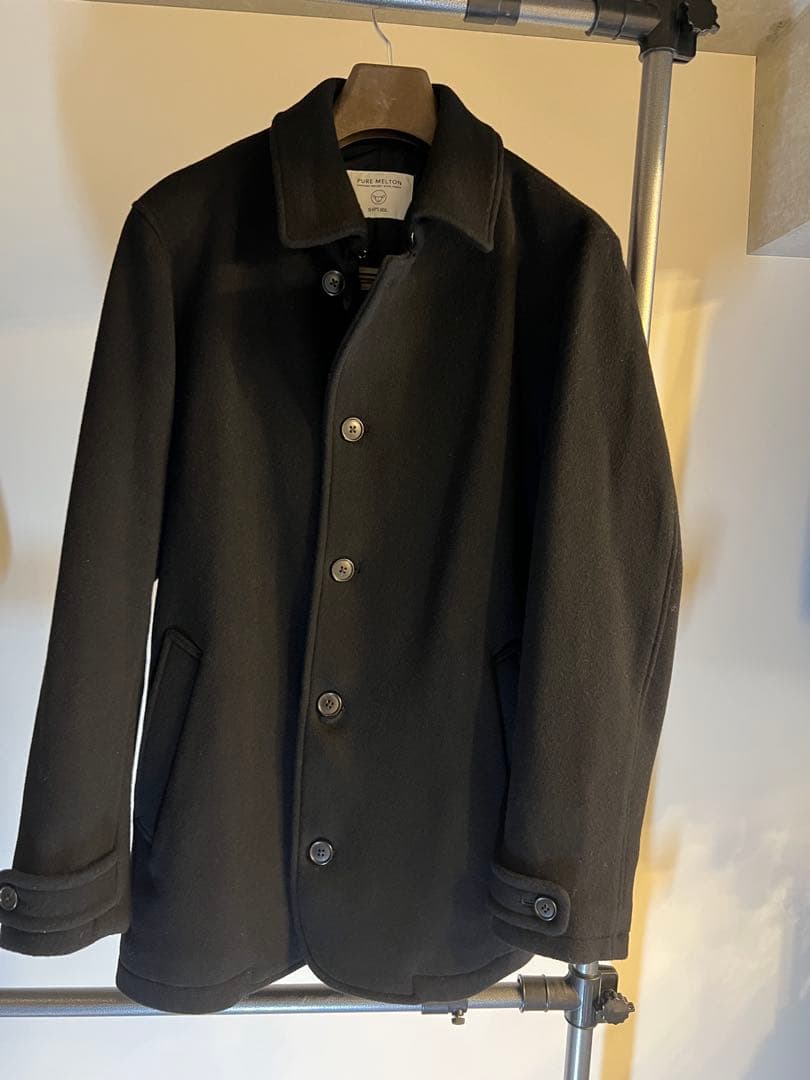 【極美品】SHIPS any ピュアメルトン ウール100% コート XL 黒 極美品】SHIPS any ピュアメルトン ウール100% コート XL 黒 - メルカリ