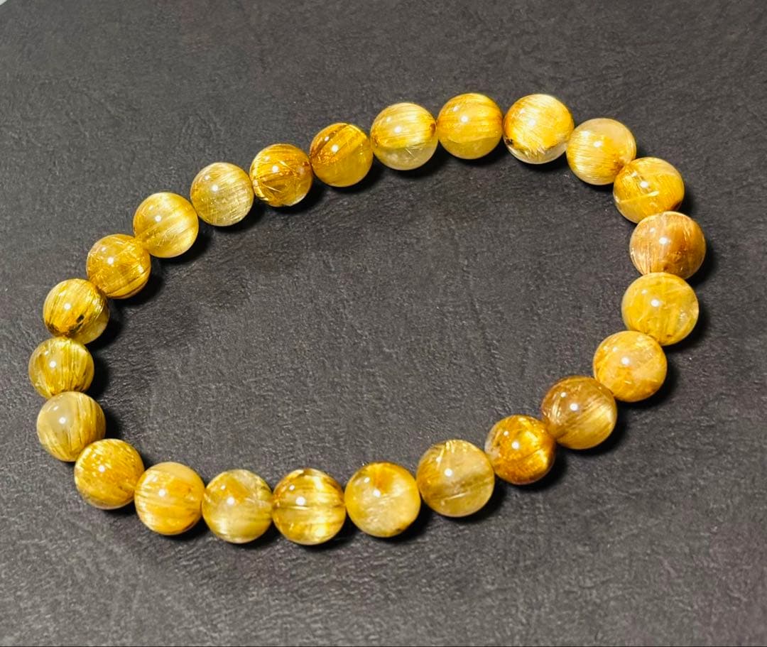 monsuta123様専用（最高級ゴールドキャッツアイルチル ブレスレット②