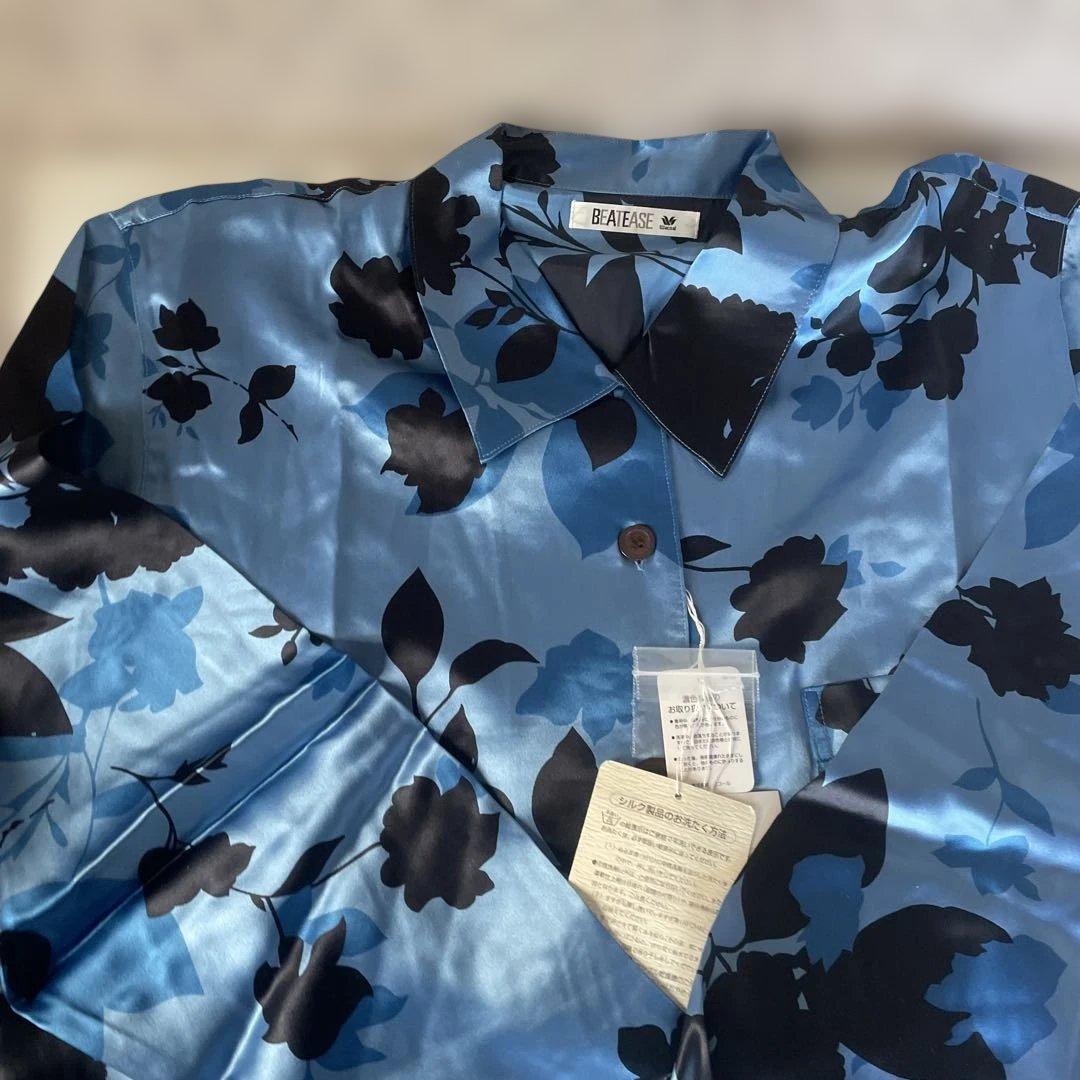 は*ん様 BEATEASE 花柄 絹 シルク パジャマセット