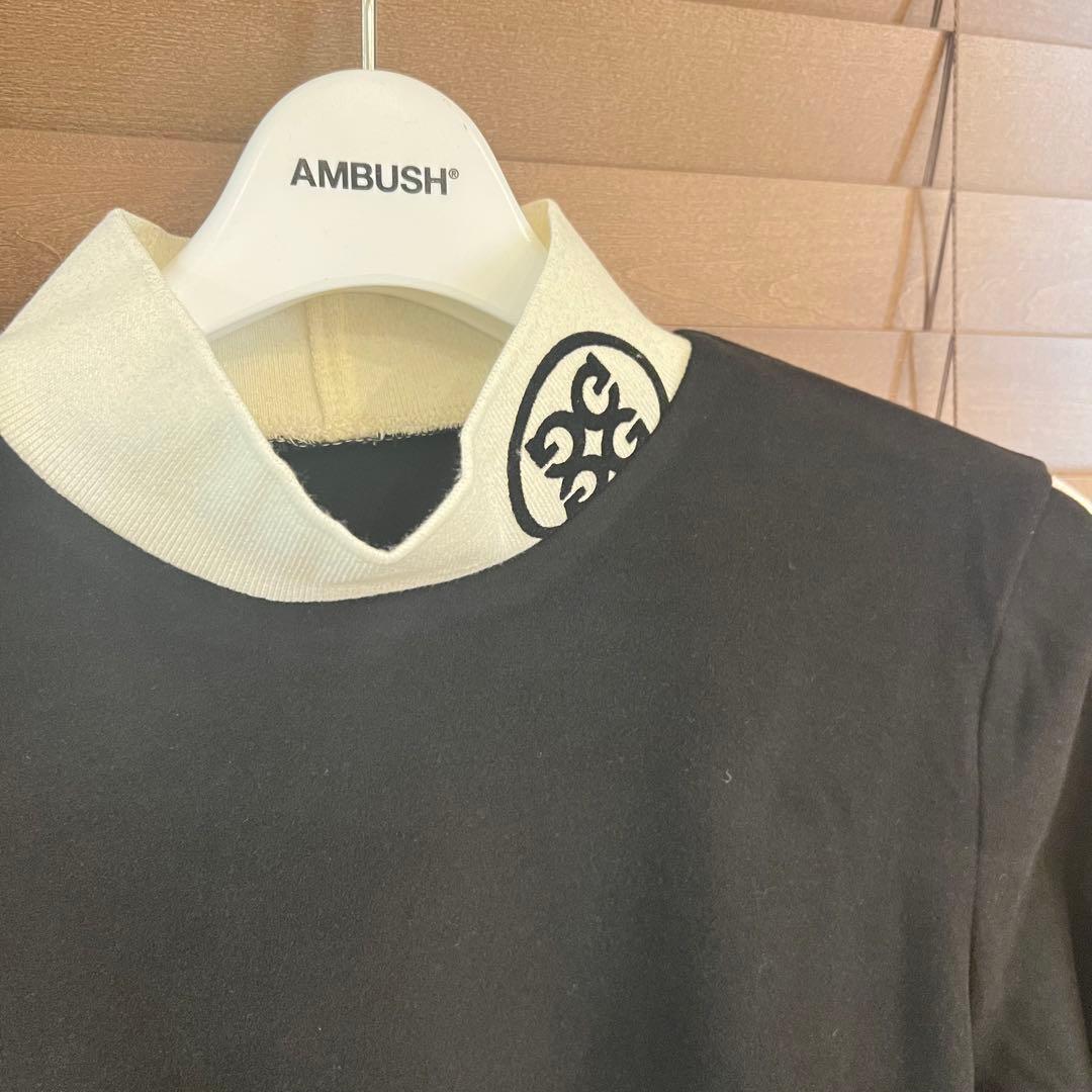 S】G/FORE ジーフォア ゴルフ カットソー 起毛 モックネック長袖T 黒