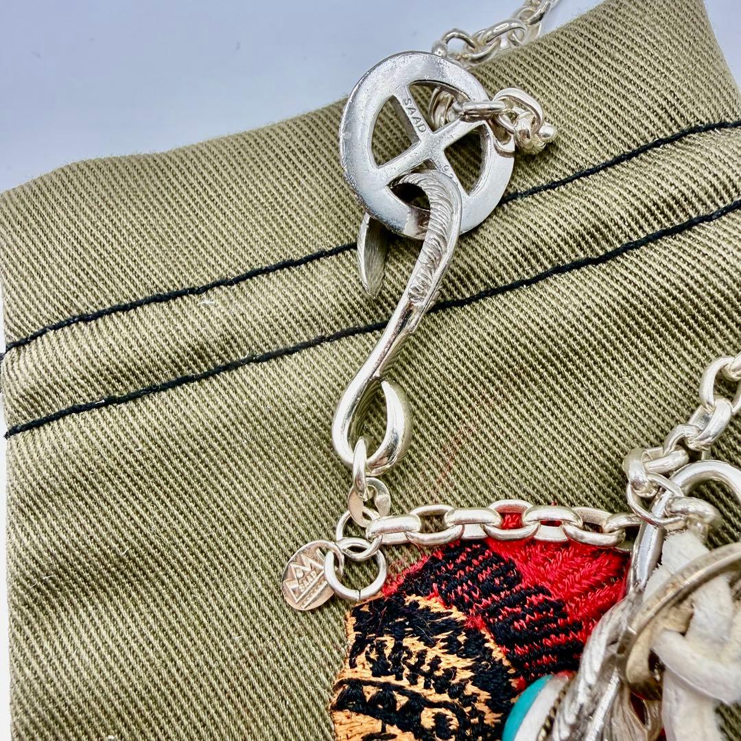 美品 SAAD ターコイズ付きフェザー ホイール、フックネックレスセット