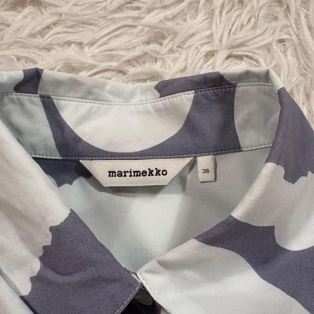 marimekko マリメッコ シャツワンピース ウニッコ ライトブルー - メルカリ
