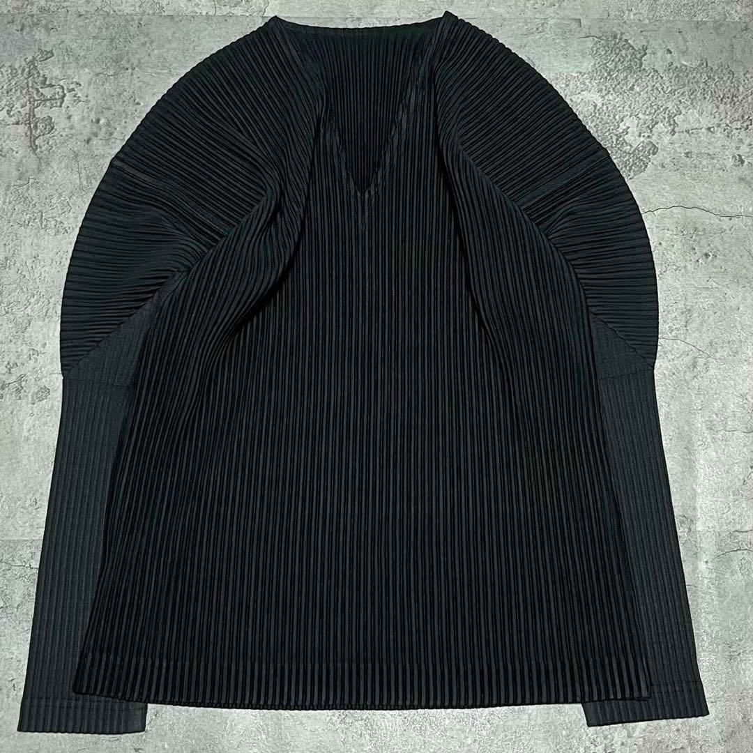 オムプリッセイッセイミヤケ ブラック Vネックロングスリーブ
