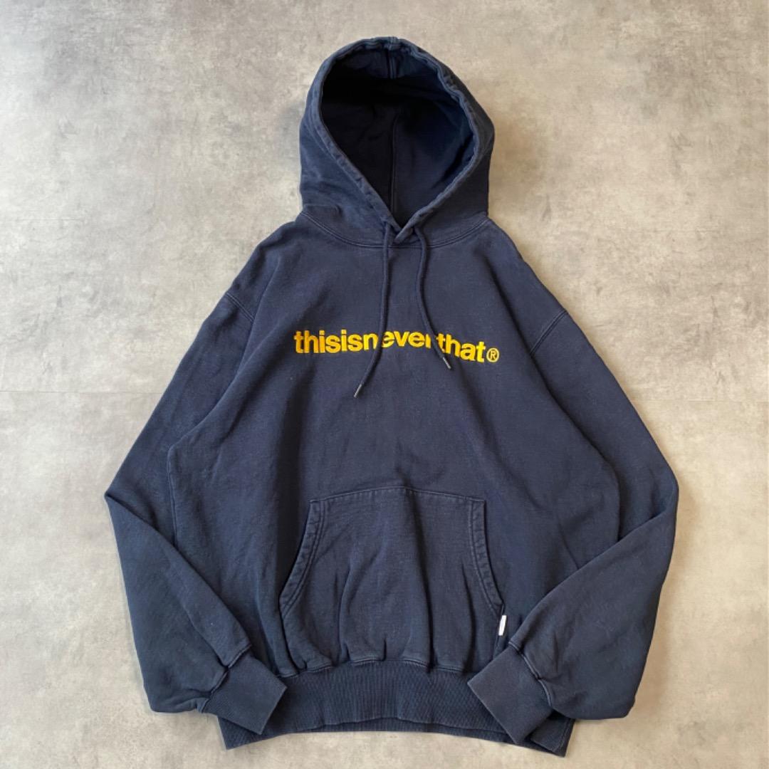 thisisneverthat ネバザ パーカー 刺繍 L 紺 黄 12700 - メルカリ