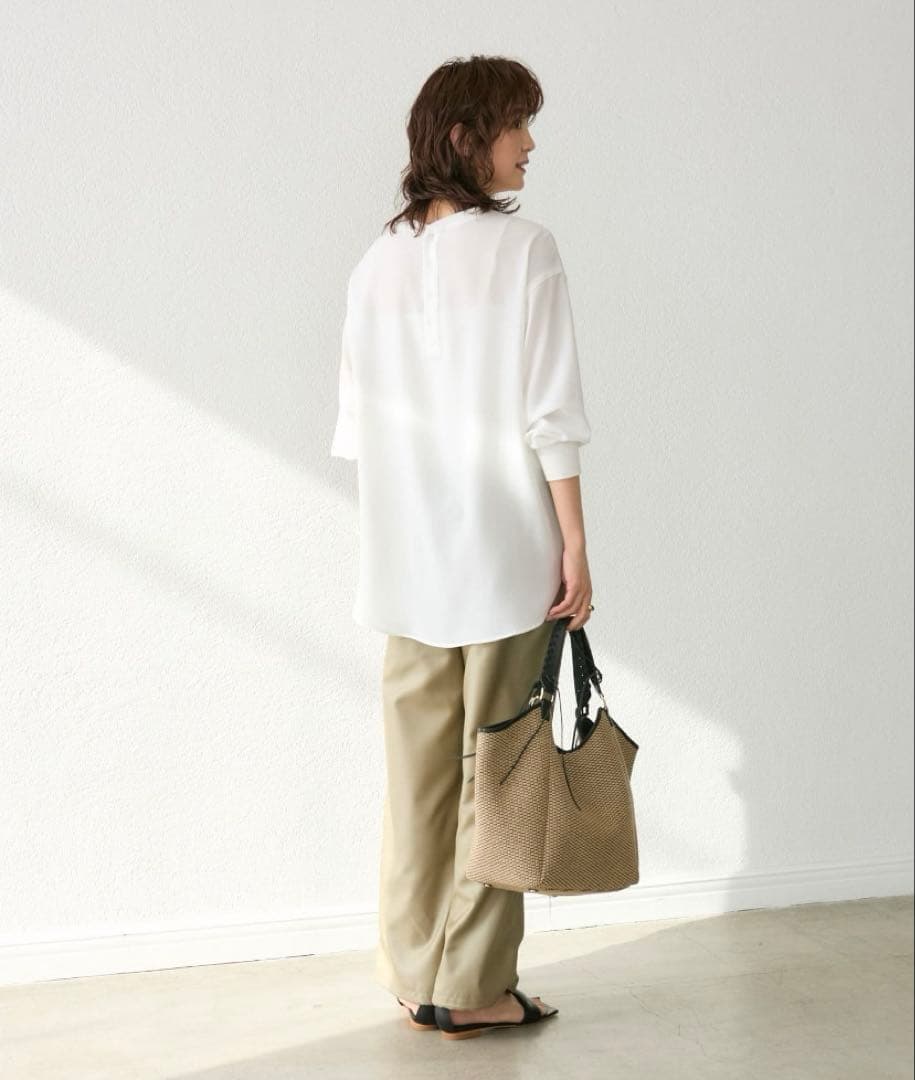 新品 リヴドロワ ジョーゼットポケットブラウス オフホワイト