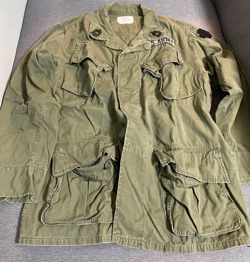 60s 米軍実物 ジャングルファティーグジャケット 4th S-S 第4歩兵師団