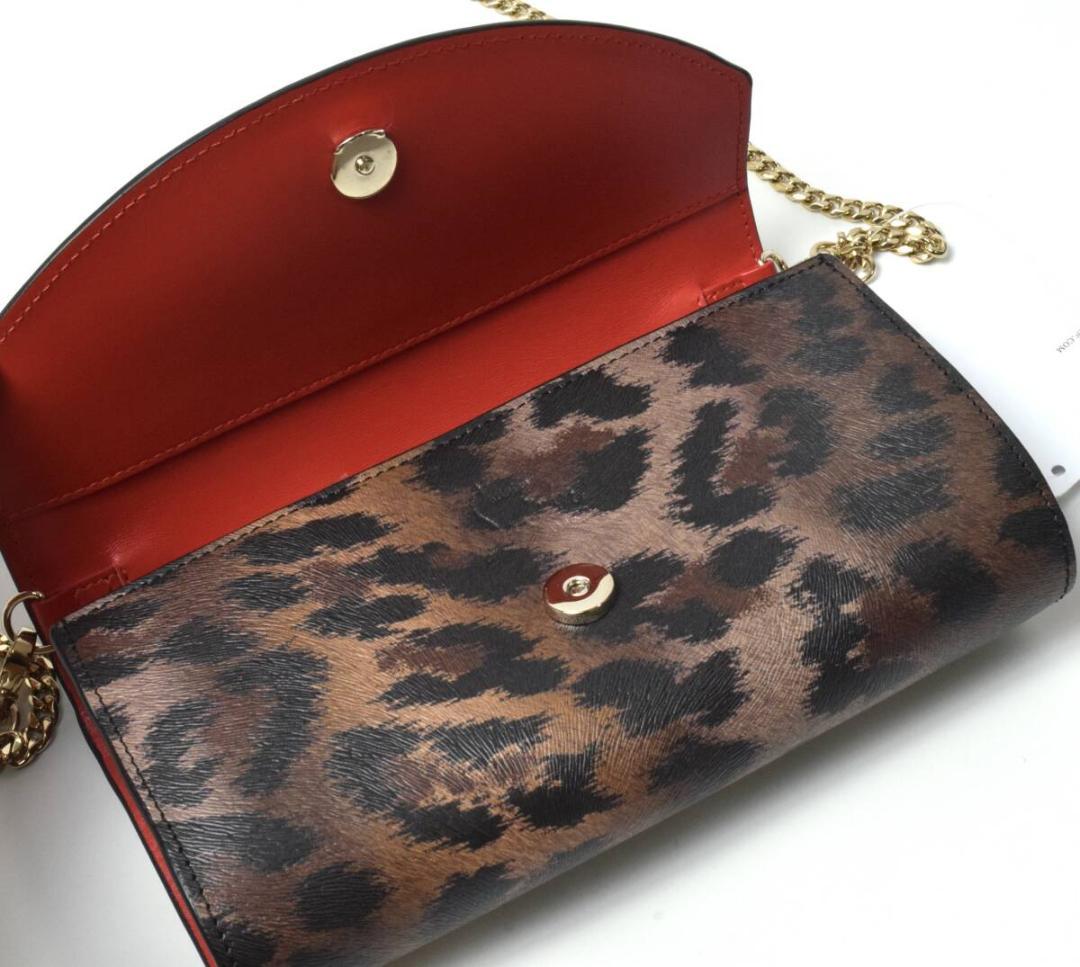 未使用 クリスチャンルブタン LOUBI54 レオパード ウォレットバッグ