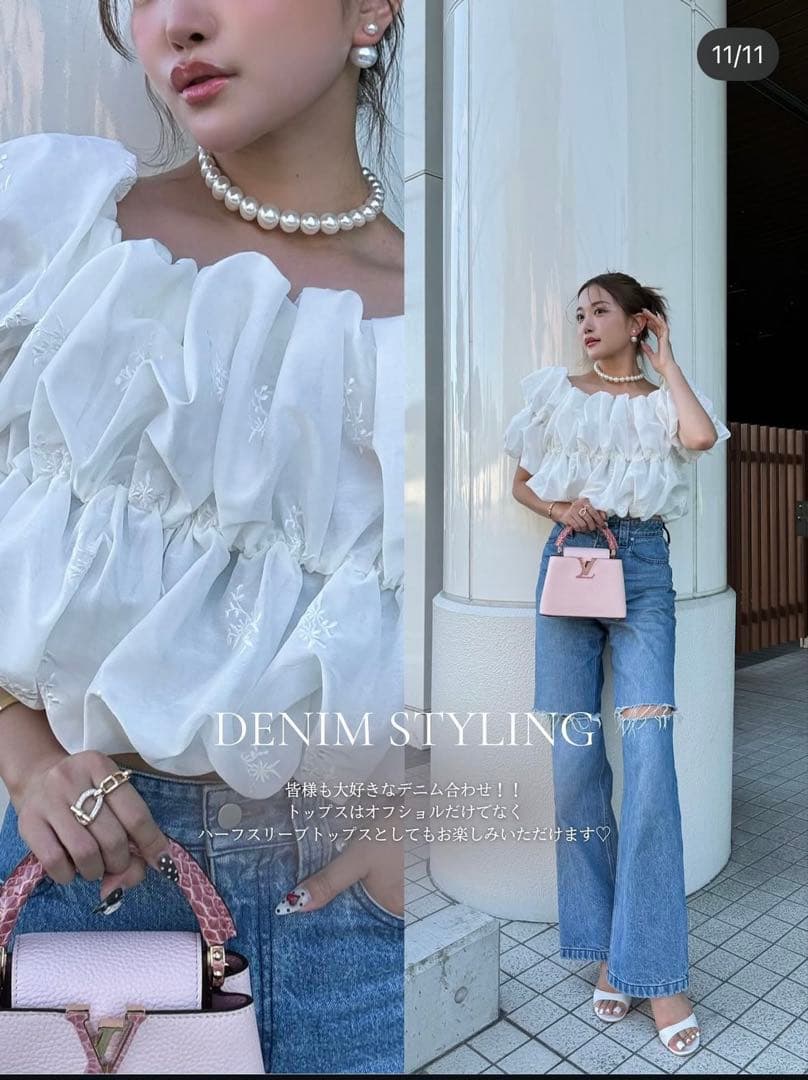 【新品未使用】shellerシェリエ　BLOOM embroidery tops BLOOM embroidery tops – shéller / シェリエ