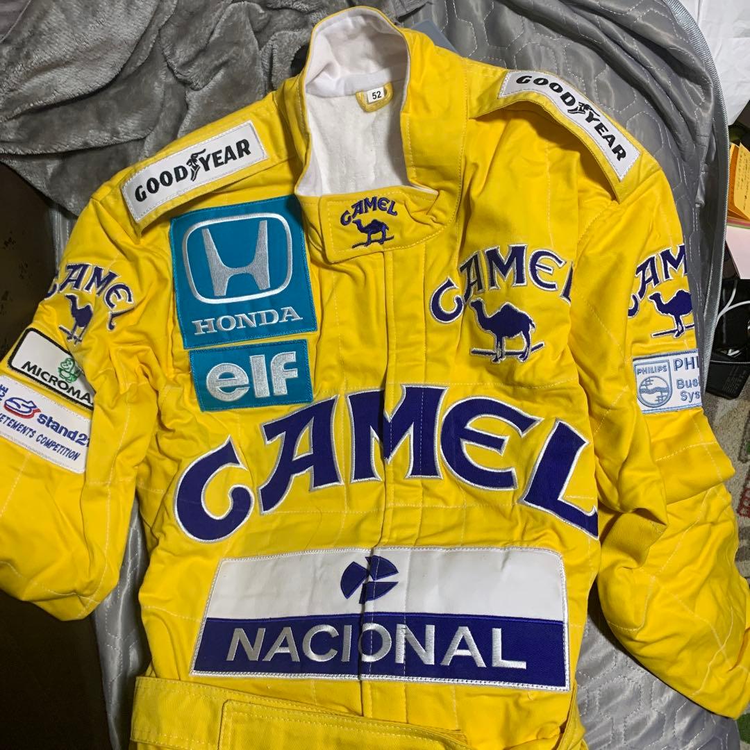 新品未使用 アイルトンセナ レプリカレーシングスーツ CAMEL ワッペン