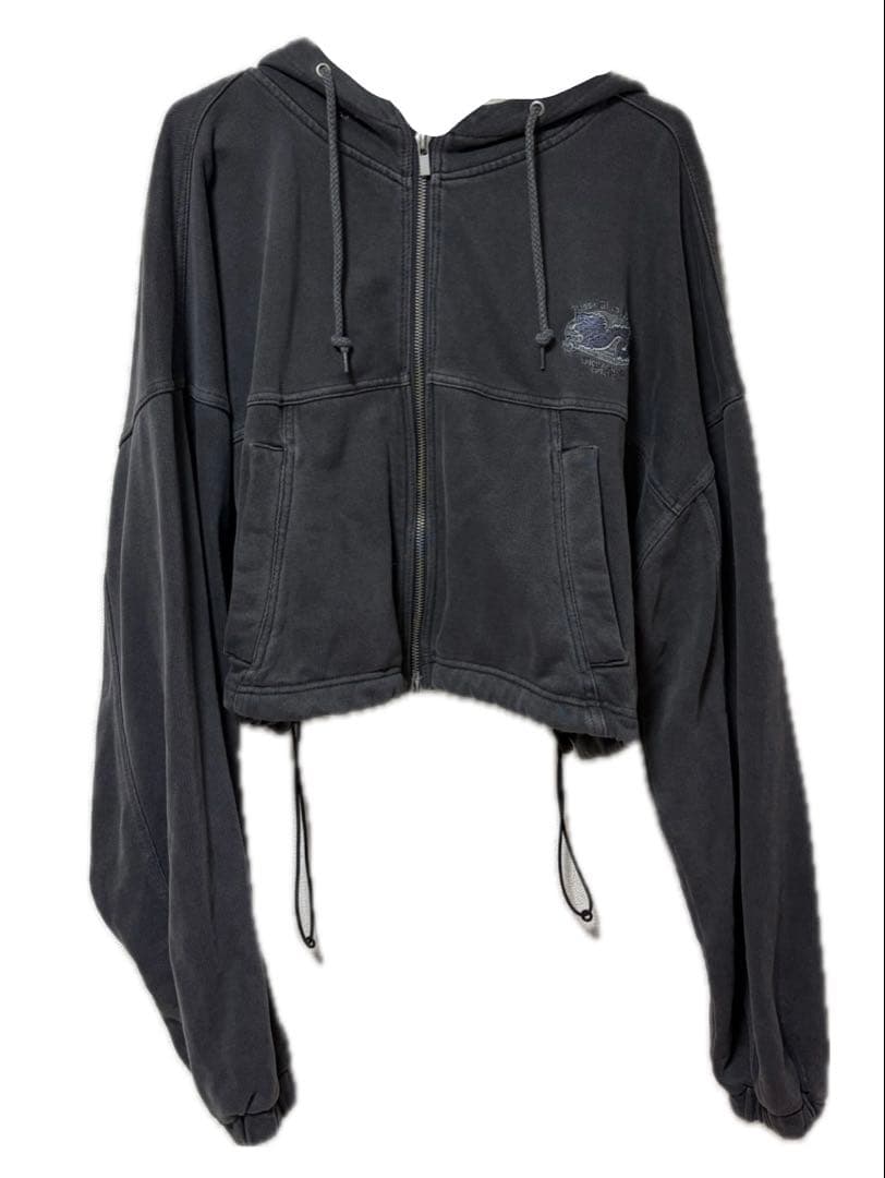 Y2K ナポレオンジャケット 短丈 ジップ パーカー リブ アーカイブ