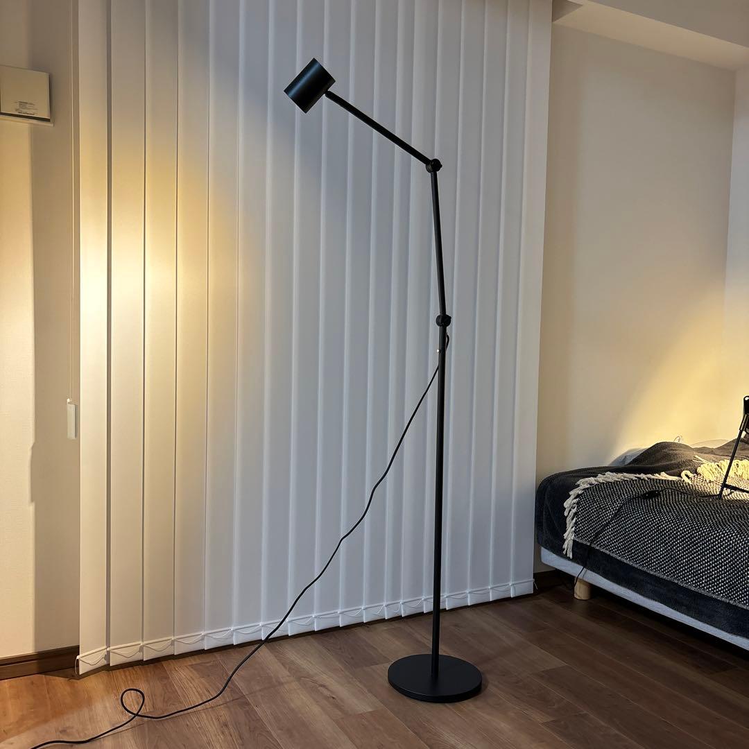 IKEA ニーモーネ フロア/読書 ランプ, チャコール 間接照明 ブラック