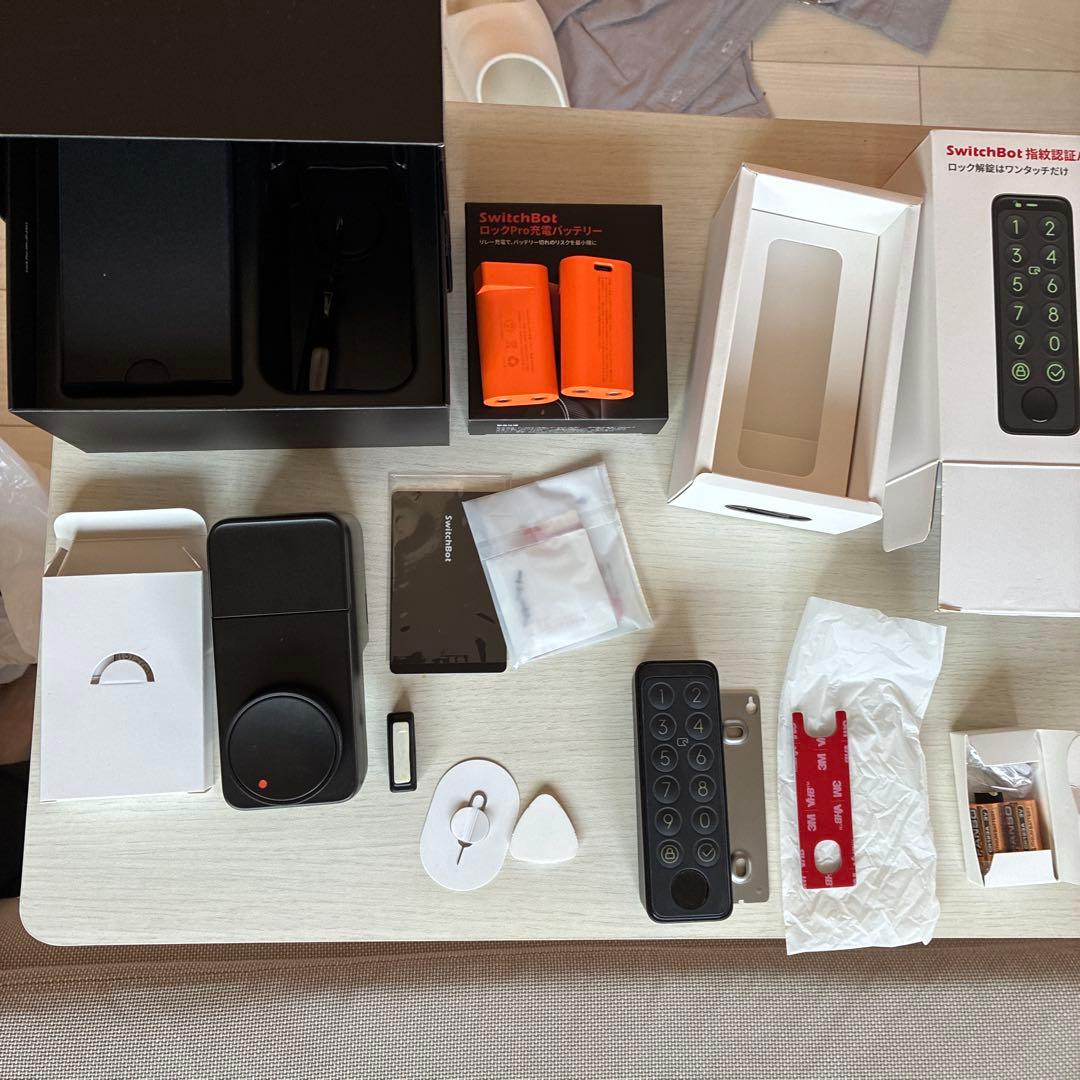 美品　SwitchBot ロックプロ　指紋認証パッド等　セット Amazon.co.jp: 【セット買い】 SwitchBot ロックプロ 指紋認証パッド