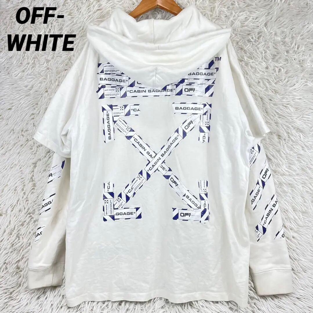 off-white レイヤードパーカー　フーディー　XL相当　ホワイト 楽天市場】パーカー（ブランドオフホワイト）（メンズファッション）の通販