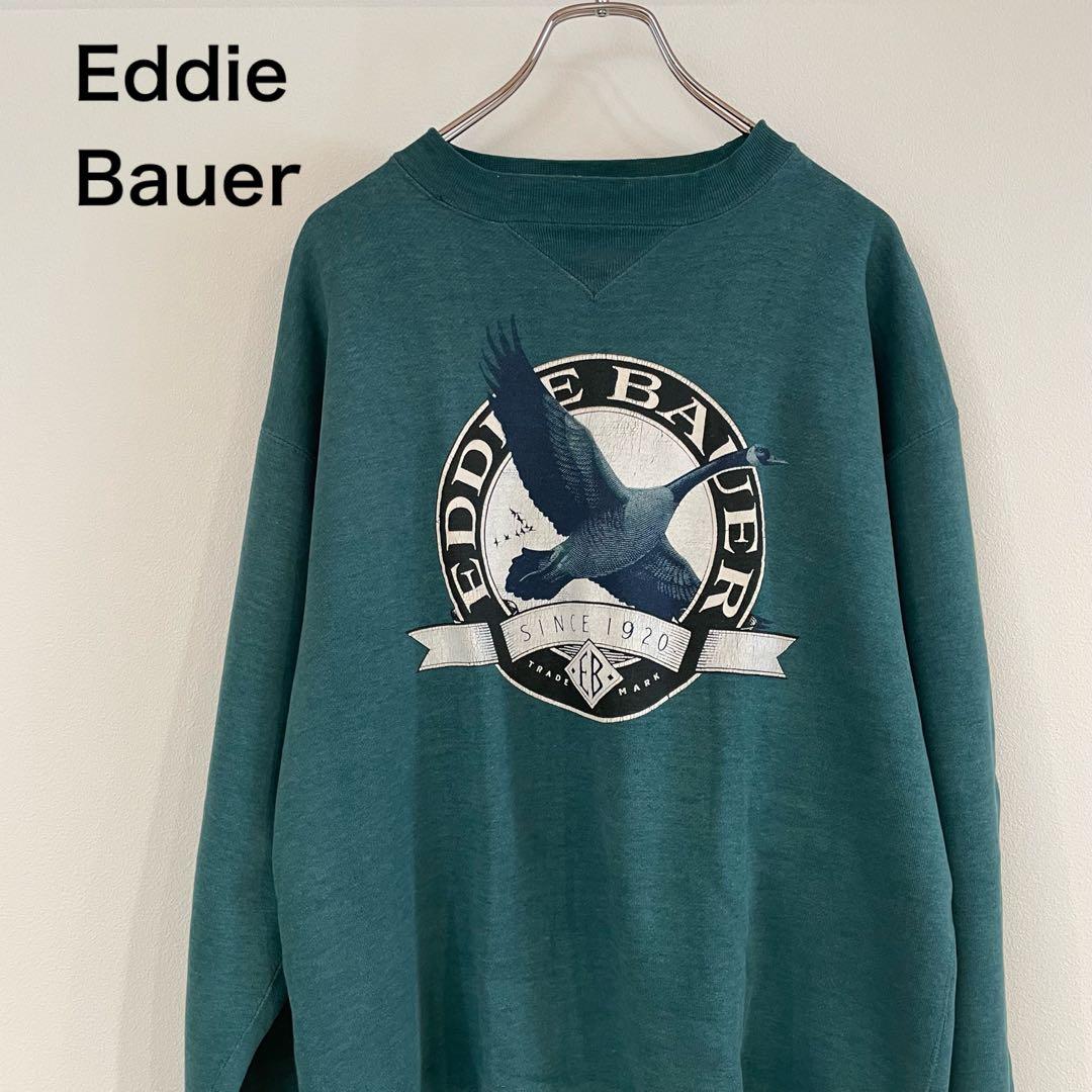 レア】エディーバウアー スウェット 黒タグ 80s 90s ロゴ 鳥 古着