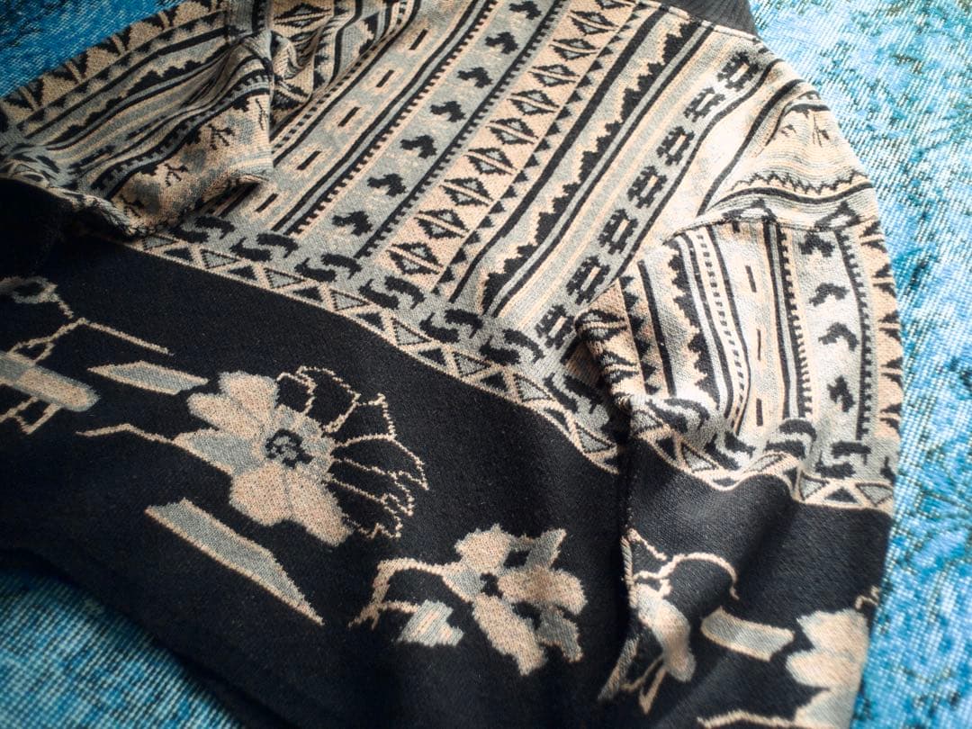 Vintage knit padded jacket 70s 80s FRANCE 