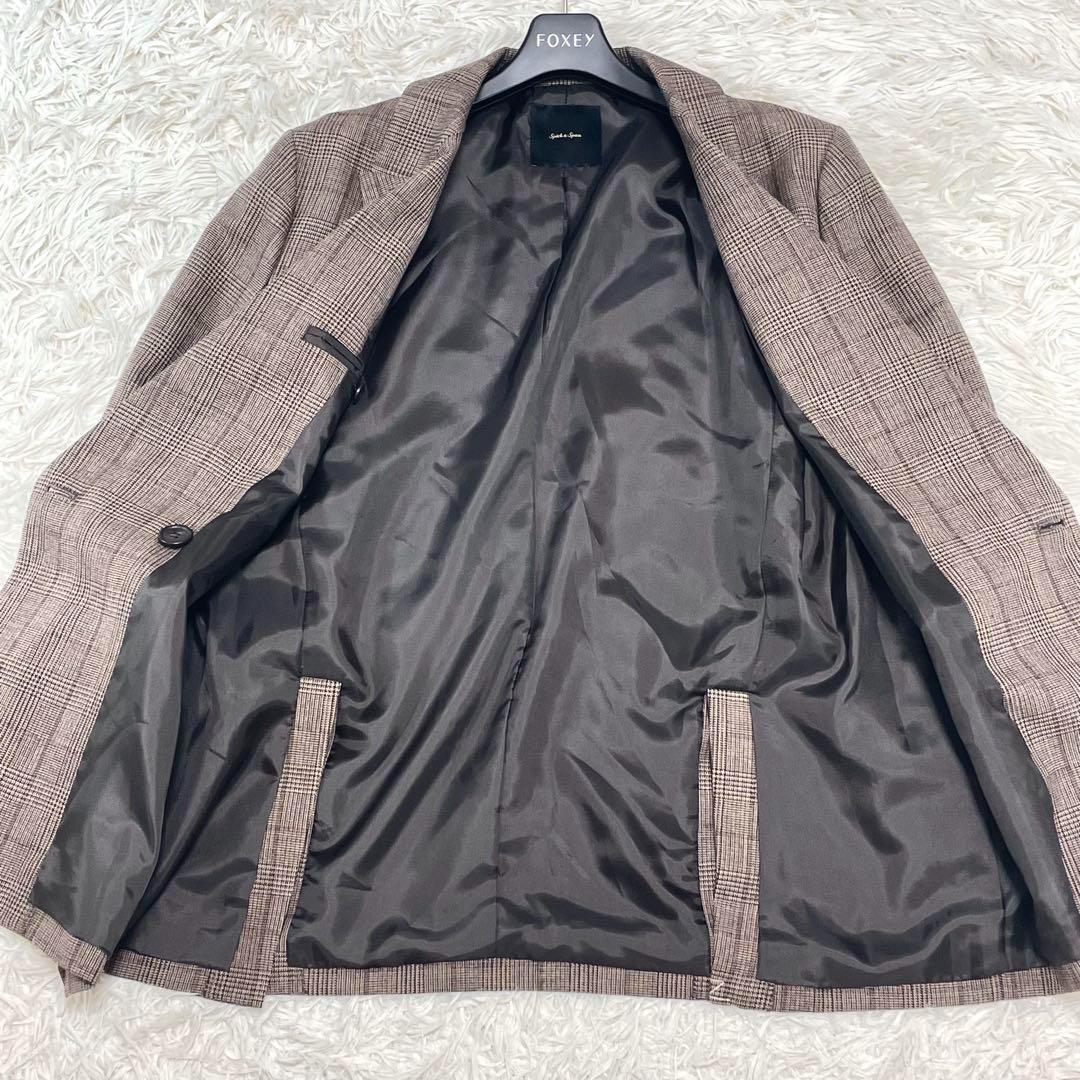 未使用級 ✨現行✨Spick&Span ウール先染め ダブルジャケット 金ボタン