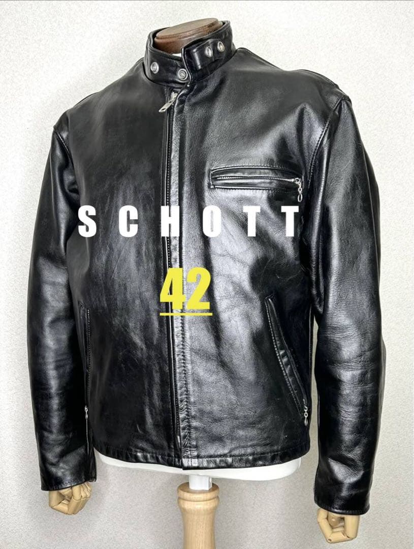 ③schott【42】641ライナー付 米国製◇革ジャンninjaハーレーgpz