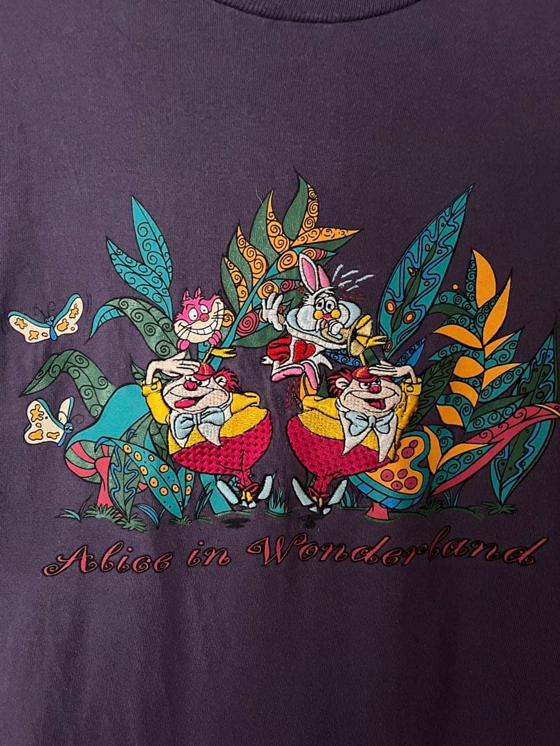 ディズニー　ヴィンテージ 不思議の国のアリス Tシャツ Lサイズ 90s 刺繍 Disney - 新品 ディズニー 不思議の国のアリス Tシャツ プリンセス