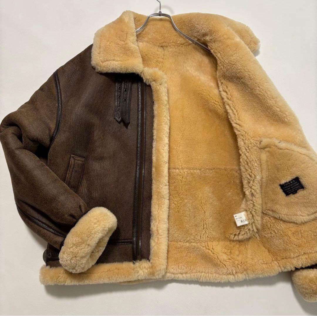 JACKET AIR FORCE B-3 ムートンジャケット シープスキン Men's B-3 Sheepskin Bomber Jacket - Fur-Hooded