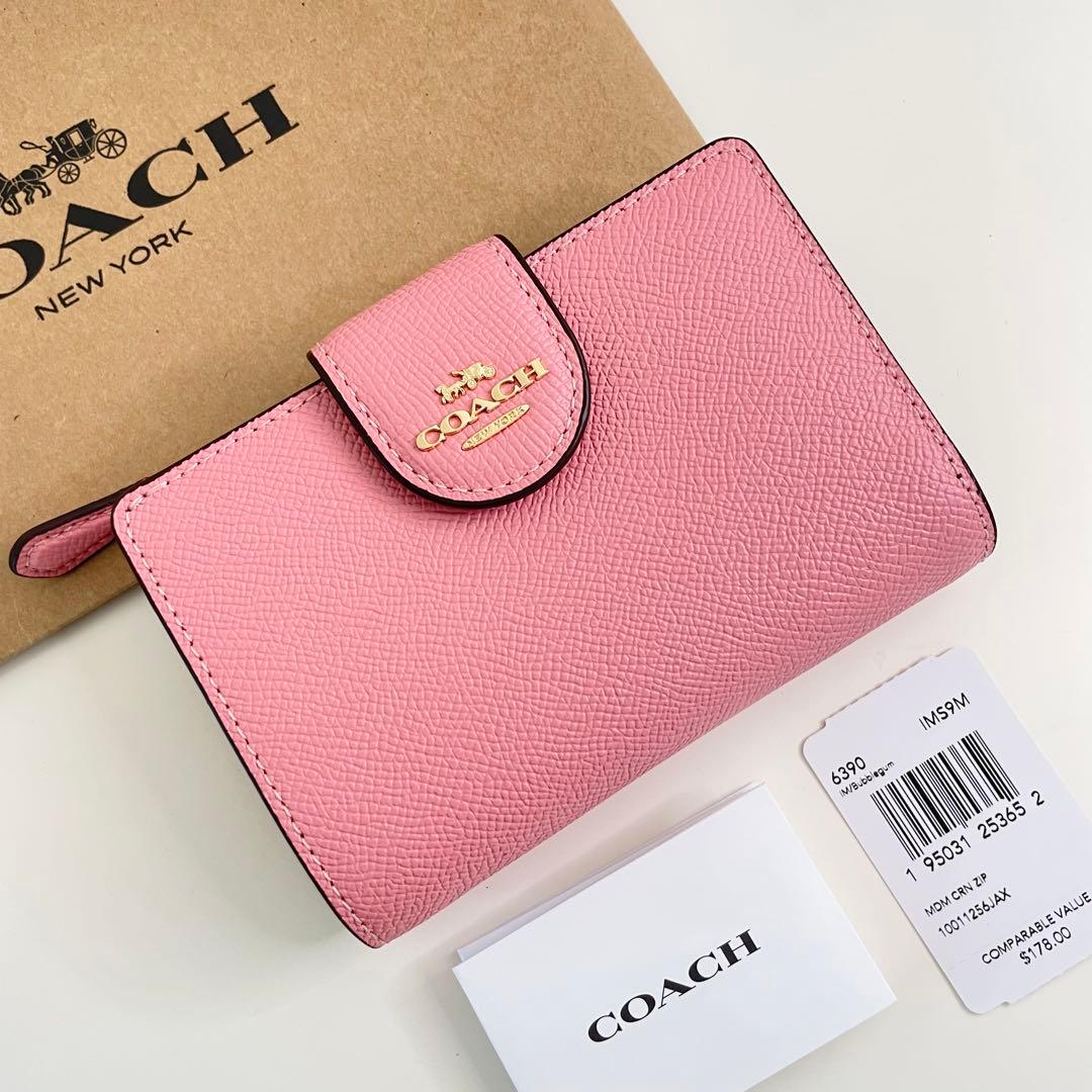 COACH コーチ 折り財布 ピンク 二つ折り財布 - メルカリ