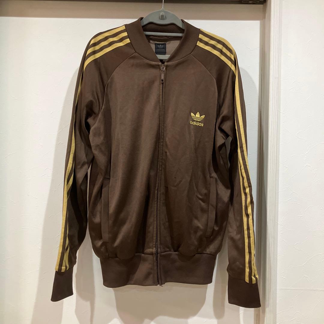 90s アディダス トラックジャケット ブラウン×ベージュ ビンテージ
