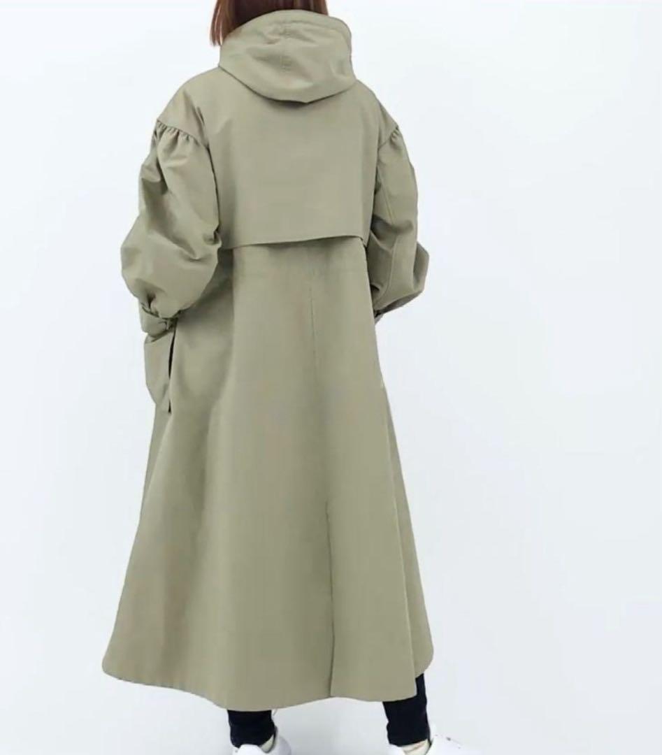 新品】ボーダーズアットバルコニー ボリュームスリーブ コート カーキ