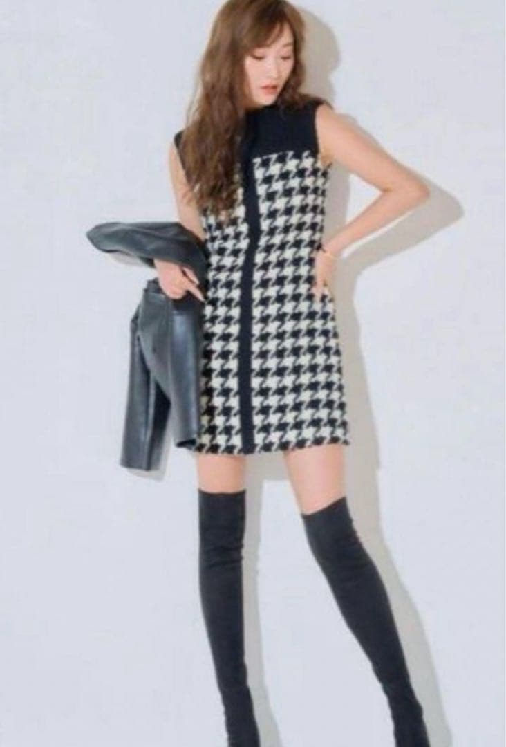 sheller シェリエ ハウンドトゥースツイードドレス 公式 ストア