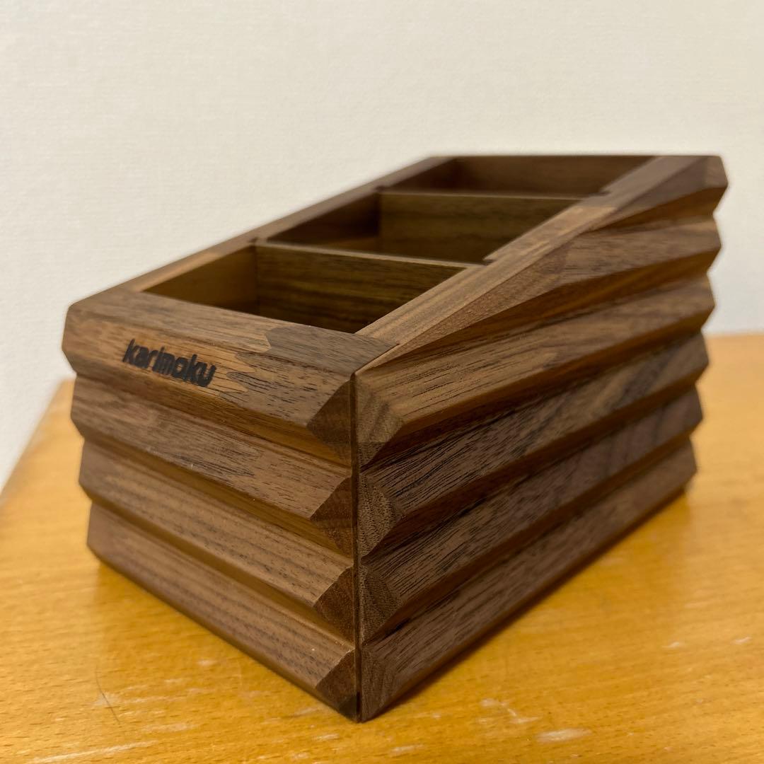非売品】カリモクリモコンスタンド小物ケース 木目ウォールナット