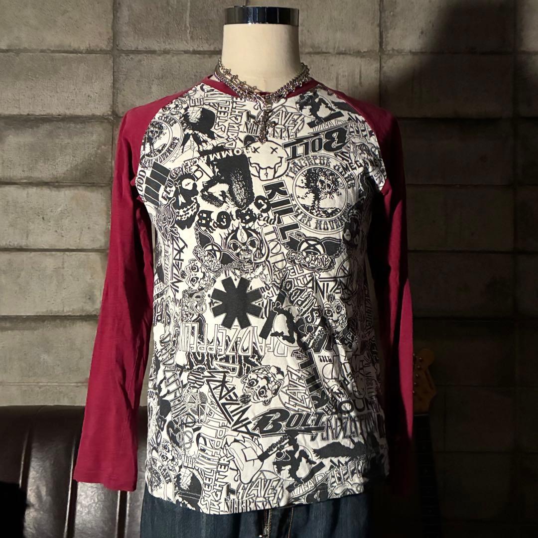 90s ロック ラグラン ロンT パンク グランジ ストリート Y2K - メルカリ