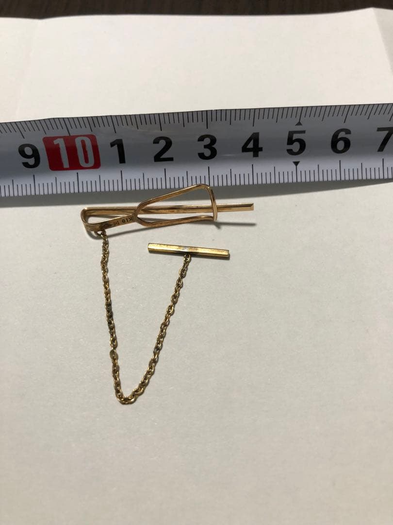 r*i様 K10刻印有り！チェーン付きネクタイピン 1.93g 格安300円スタ