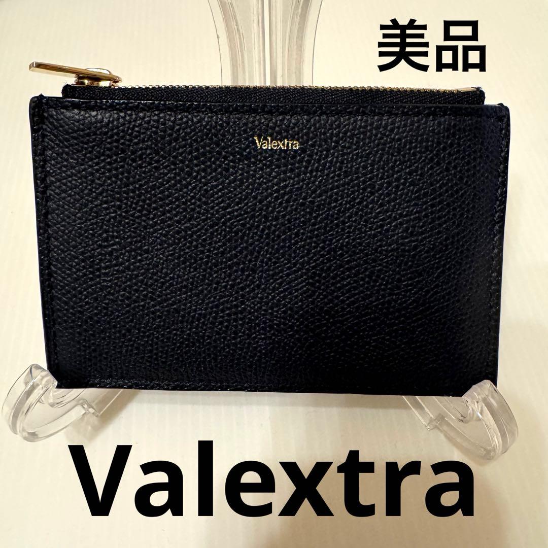 未使用級 Valextra 高級 レザー フラグメントケース カード 小銭 黒 ヴァレクストラ Valextra 小銭入れ コインケース フラグメントケース