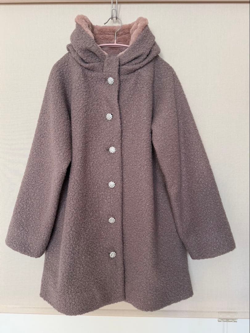 首元まで暖かコート❤︎] エコファーが心地良いブークレービジュー