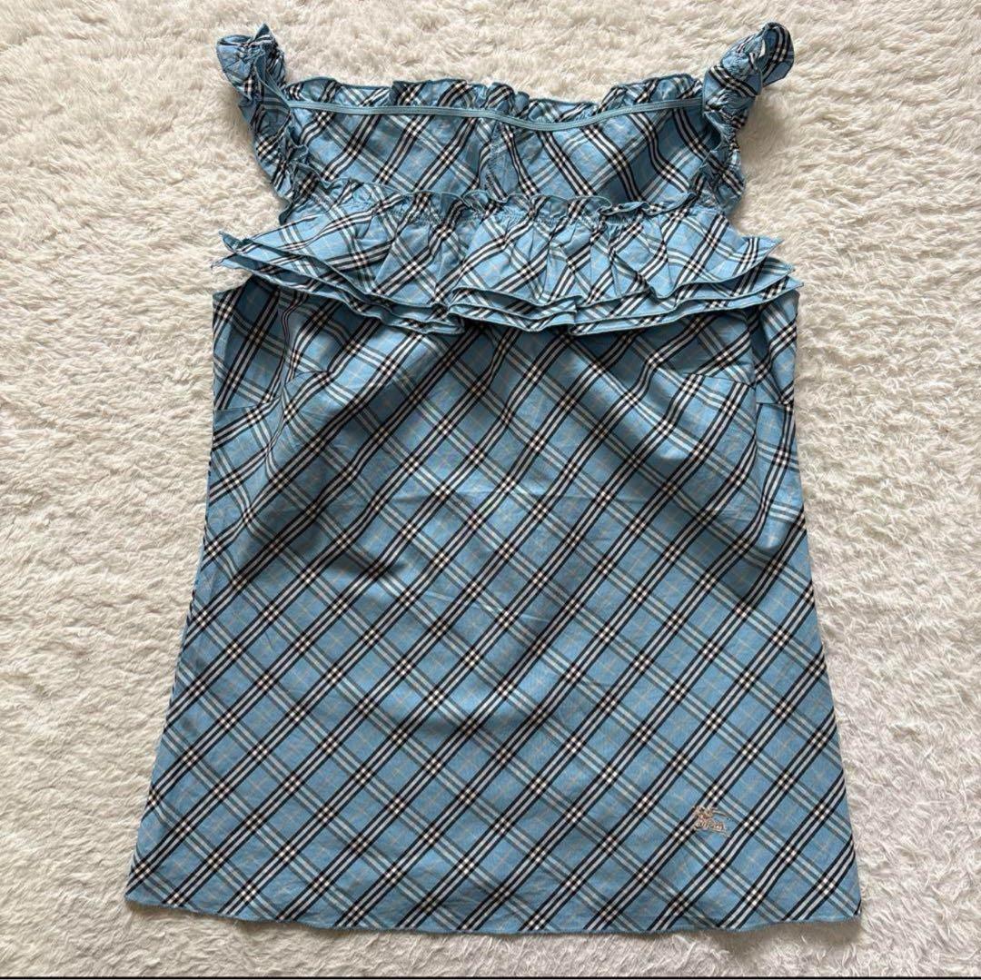 バーバリーブルーレーベル フリルキャミソール ブルーノバチェック y2k