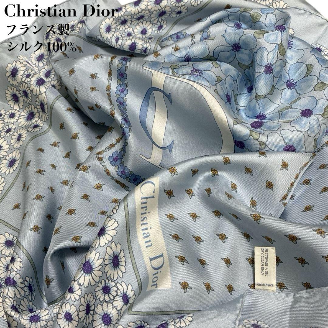 美品】Christian Dior シルク 大判スカーフ ストール 花柄 ロゴ - メルカリ