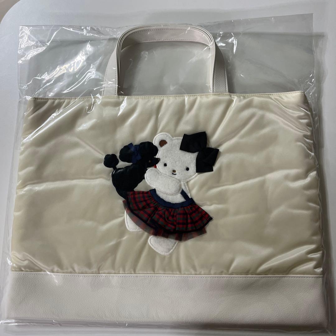 familiar× bibiyトートバッグ　新品未使用 Bibiy ×familiar コラボ トートバッグ ネイビー ファミリア bibiy