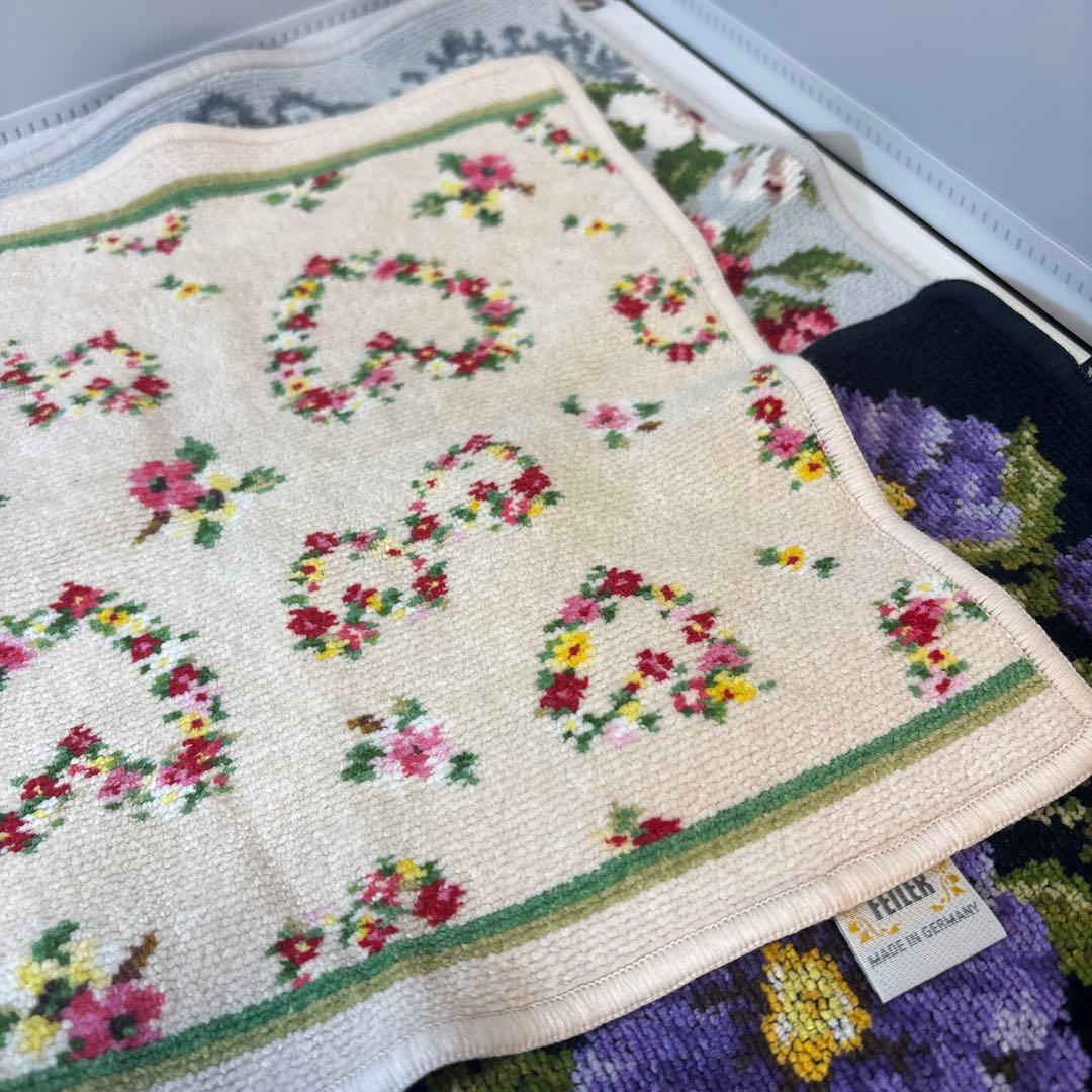 フェイラー 花柄刺繍タオルハンカチ 3枚 セット 25cm - メルカリ