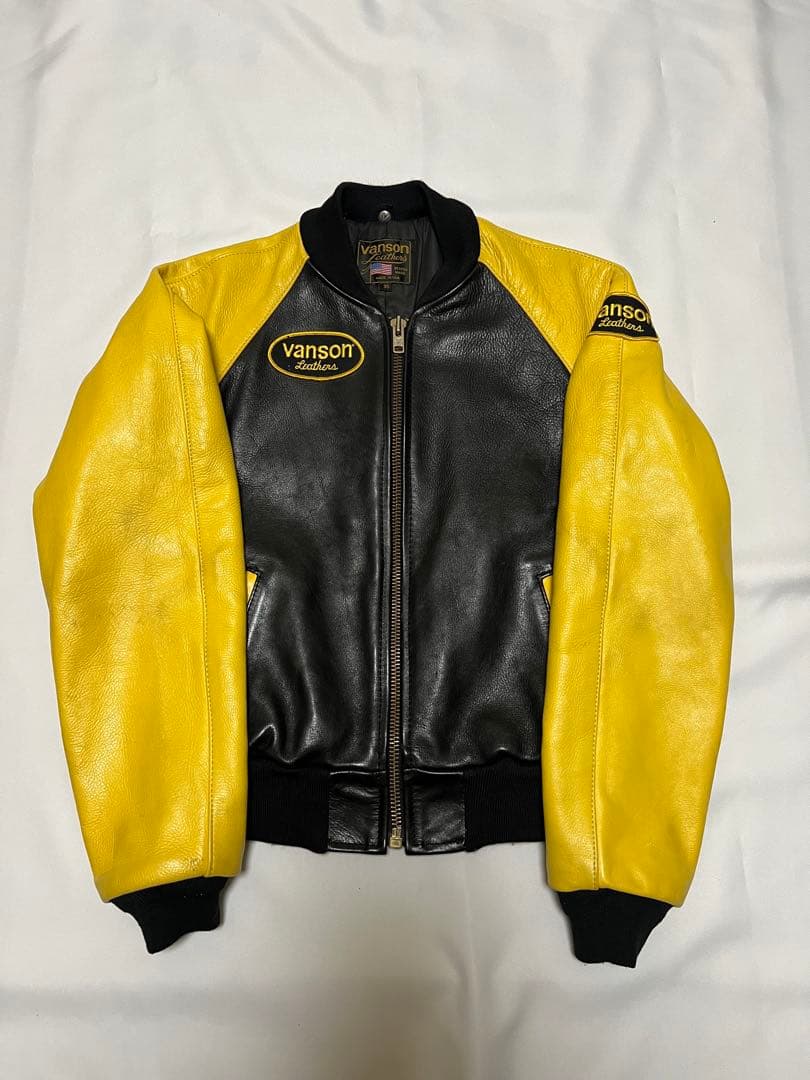 VANSON レザージャケット ツートーン USA製 TJV VANSON（バンソン） VANSON TJ チームジャケット ブラック アメリカ製