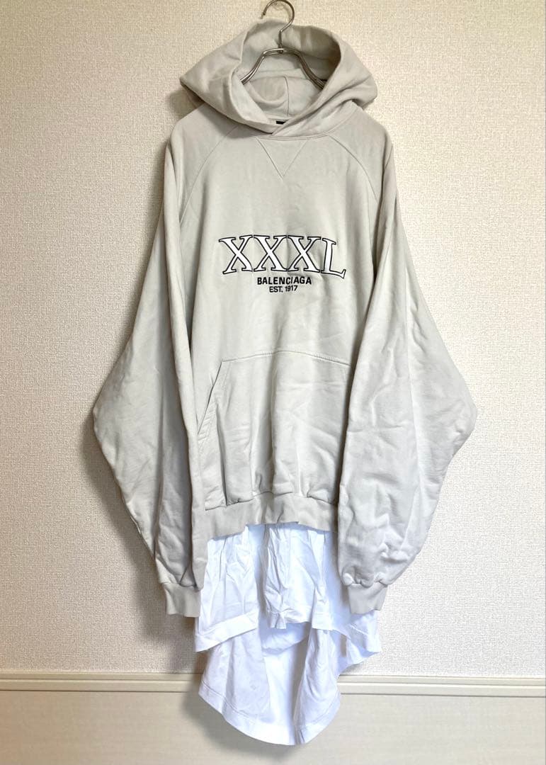 希少】BALENCIAGA バレンシアガ XXXL レイヤードパーカー - メルカリ