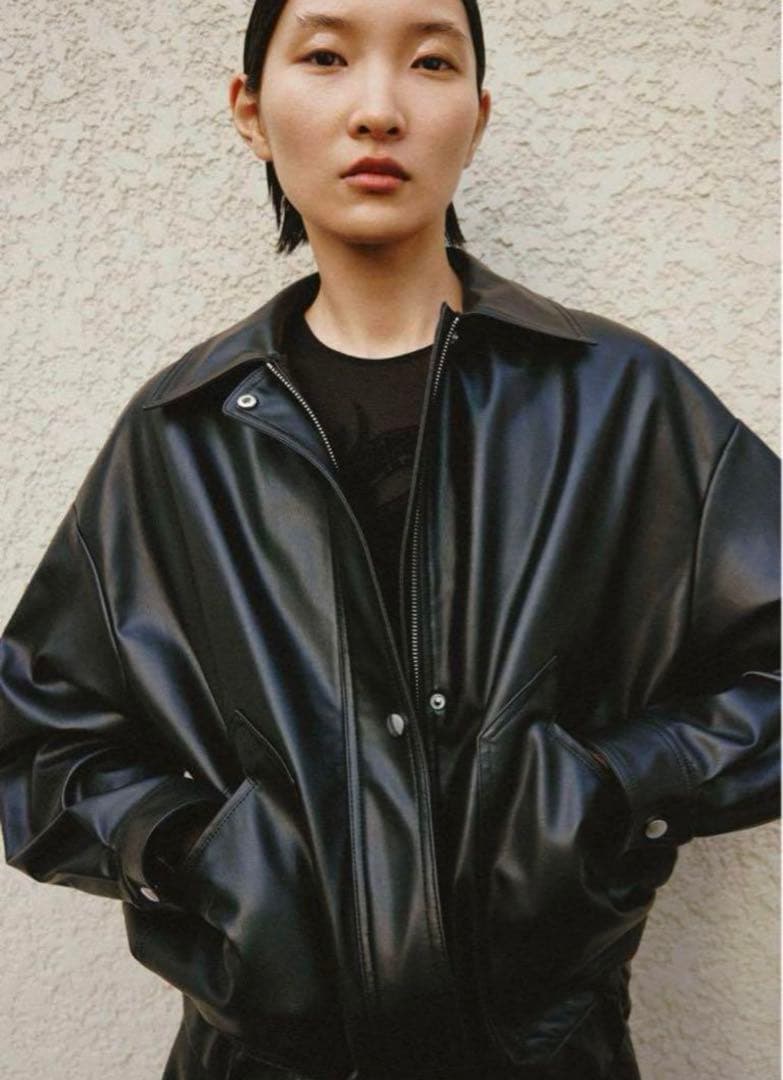 2024新作 ZARA フェイクレザージャケットレディース - メルカリ