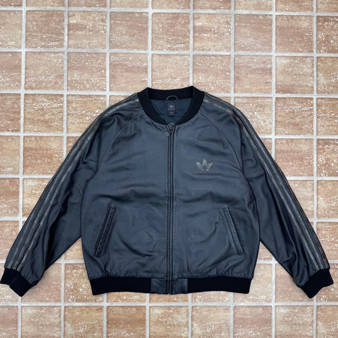 80s 万国旗タグ adidas ATP レザージャケット XL パイソン柄 黒 - メルカリ