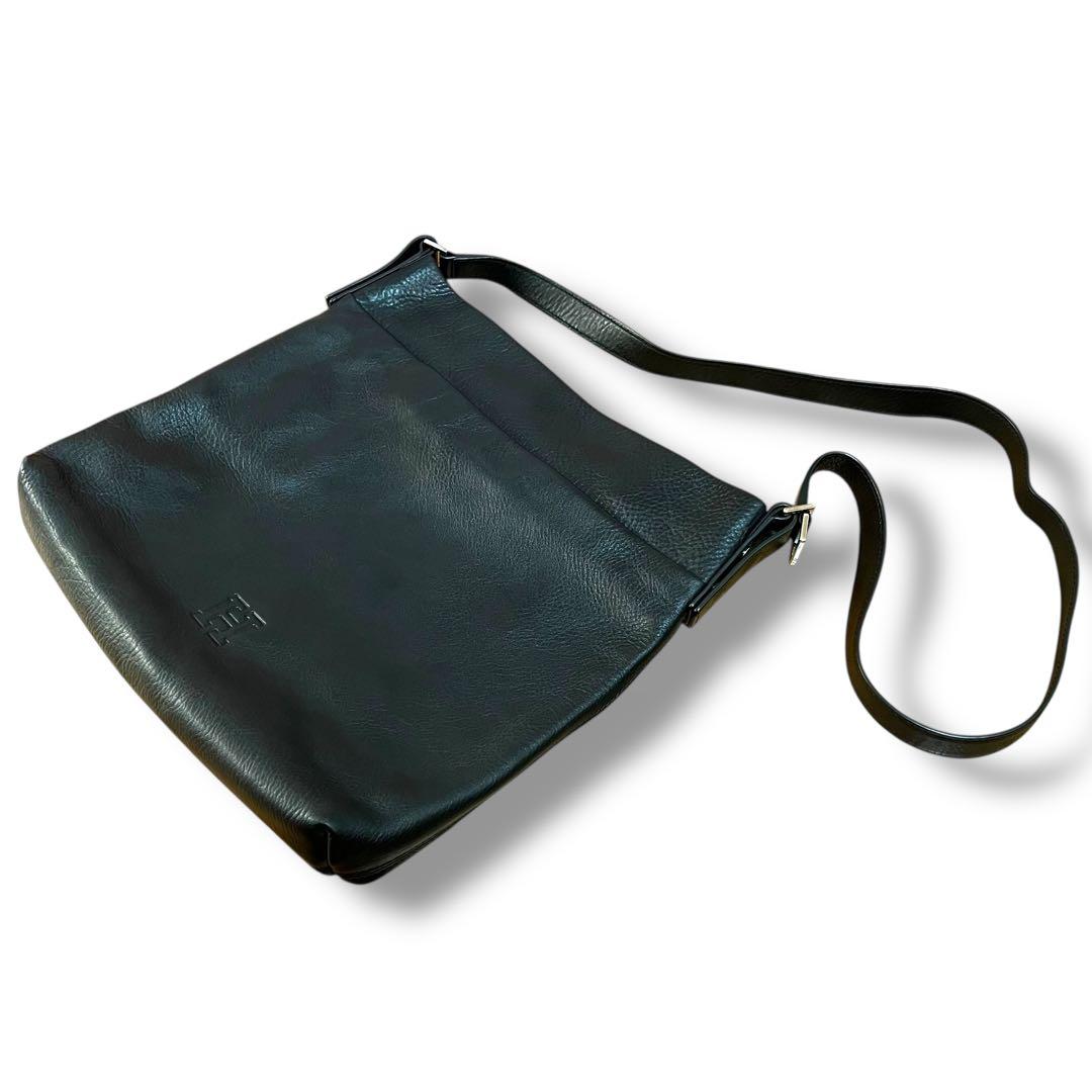 美品 HIROFU トートバッグ 2WAY レザー ブラック A4収納可 保存袋