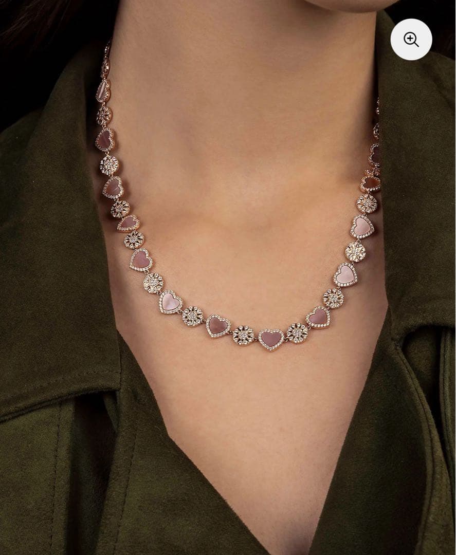 apm monaco ピンクマザーオブパール ハート＆ドット 調節可能