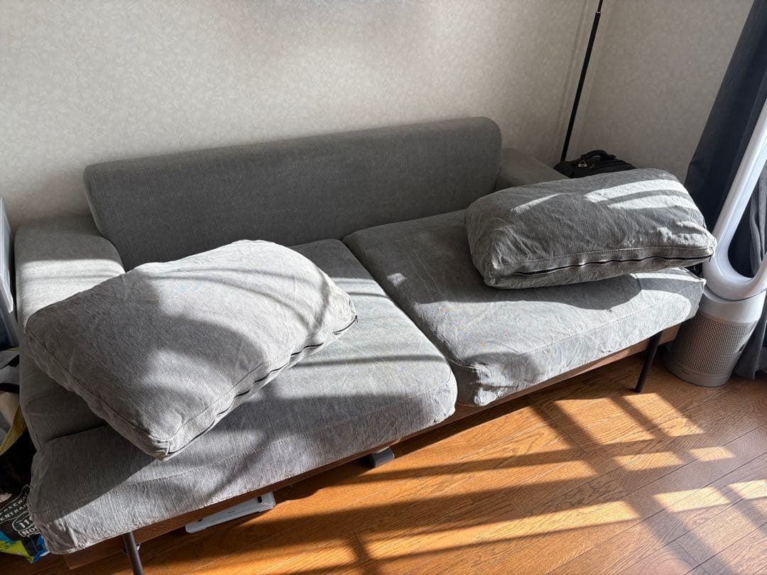 【直接取引のみ】MUTUKI グレー・2人掛けソファ 1.8m ※横浜市青葉区