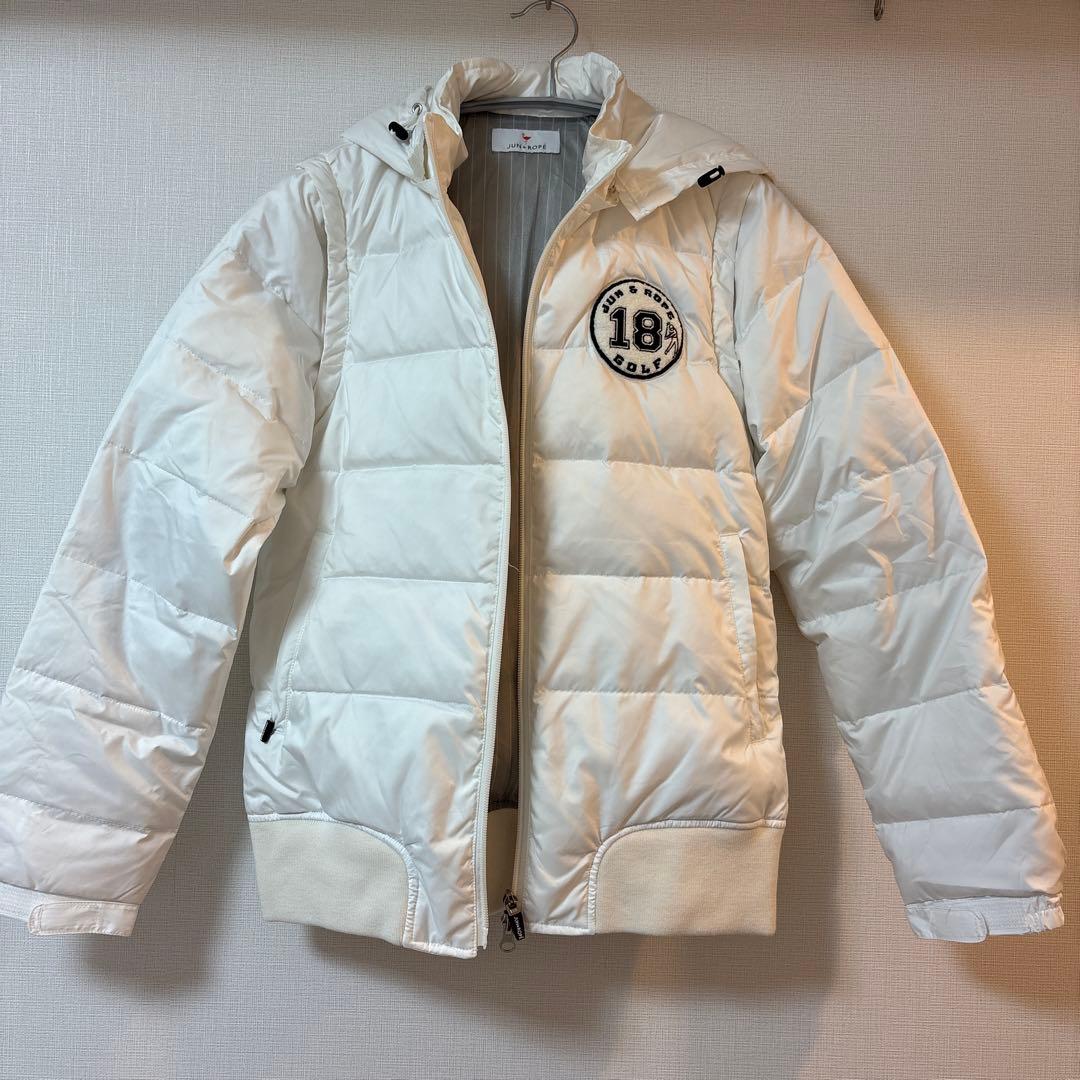 JUN & ROPE フード付きダウンジャケット　ホワイト JUN&ROPE'（ジュンアンドロペ） ダウンコート ダウンジャケット 「撥水
