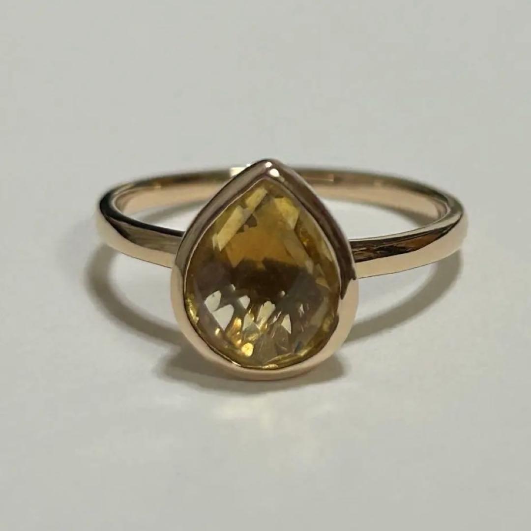 K18YG シトリン ペアシェイプリング TAKANO - メルカリ