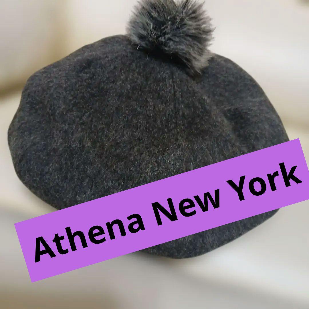 アシーナニューヨークポンポン付きダークグレーベレー帽 - メルカリ