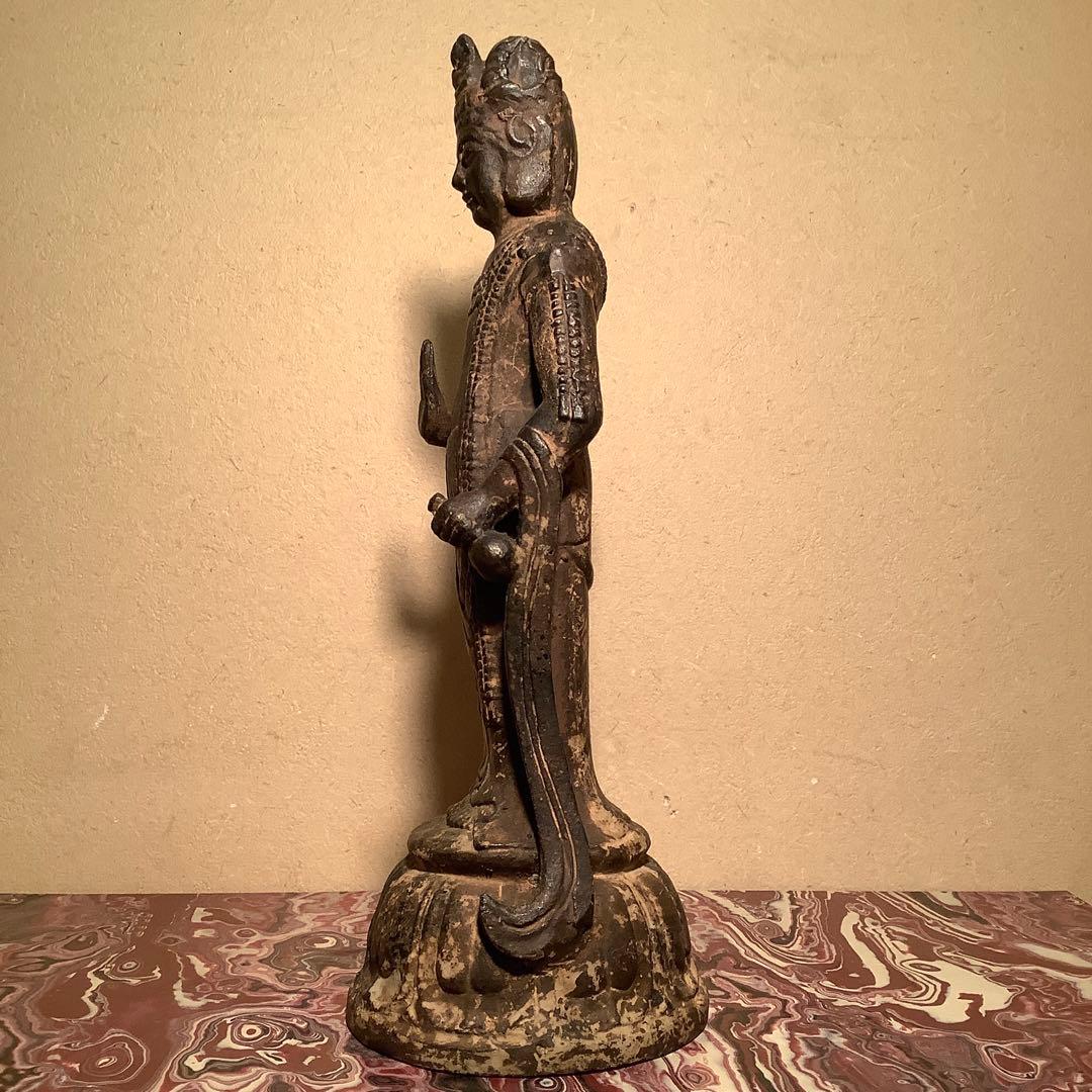 白鳳文化「古鉄・夢違観音菩薩立像」法隆寺・平城京・天平文化・鐵鋳