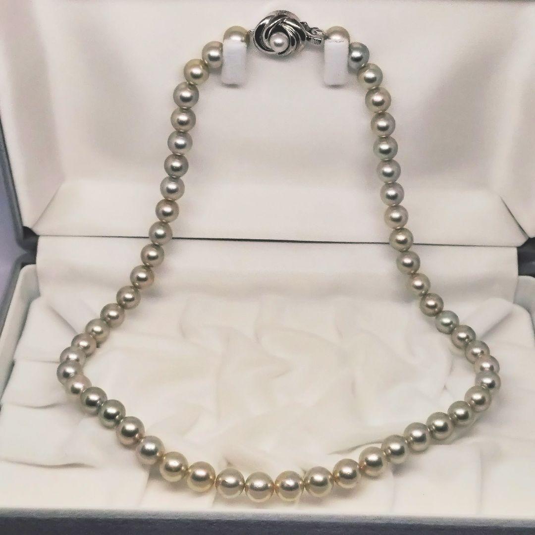 あこや真珠 パールネックレス 7.7mm 38.3g silver刻印