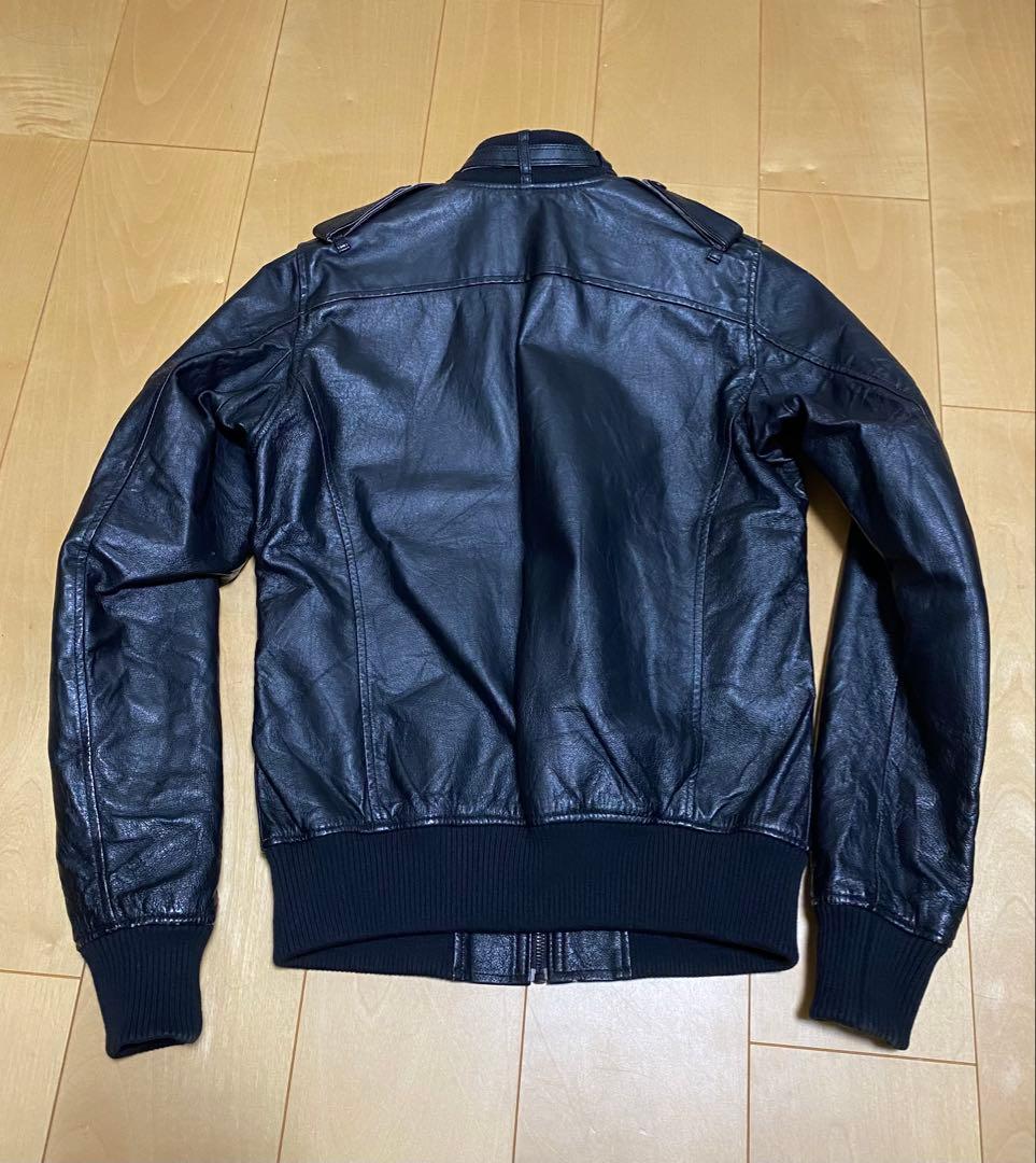 ヒステリックグラマー スタンドカラー レザージャケット オール