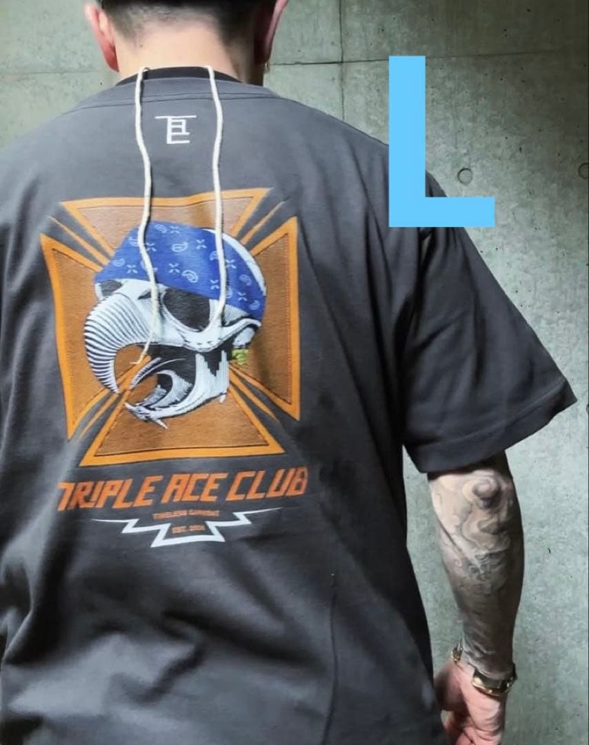 TRIPLE ACE CLUB BANDANAHAWK Lsize BLACK - メルカリ